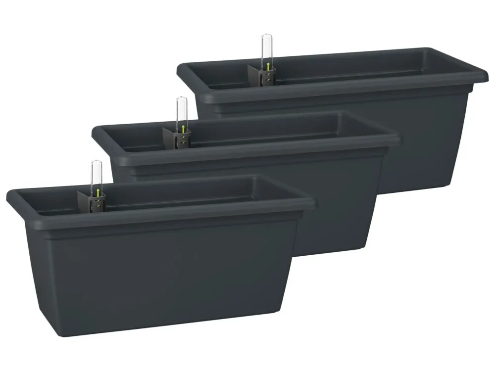 PARKSIDE® Kvetináč, 40 cm, antracitový, 3 kusy