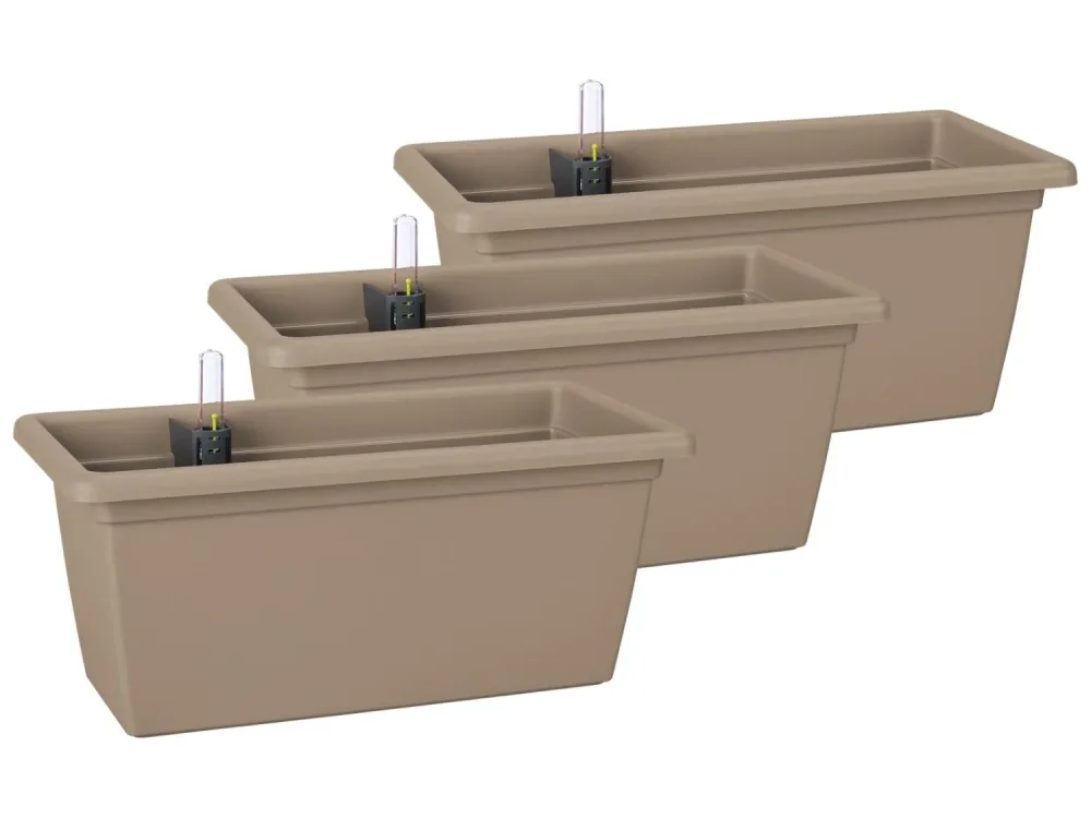 PARKSIDE® Kvetináč, 40 cm, béžový, 3 kusy