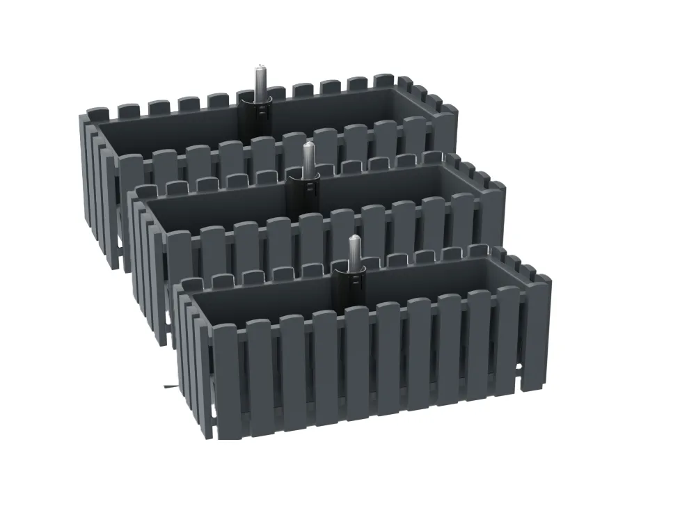 PARKSIDE® Kvetináč 50 cm, antracitový, 3 kusy