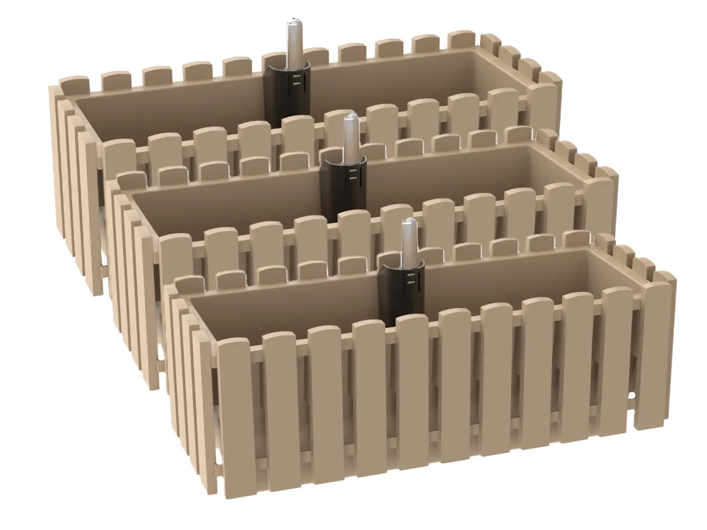 PARKSIDE® Kvetináč 50 cm, béžový, 3 kusy