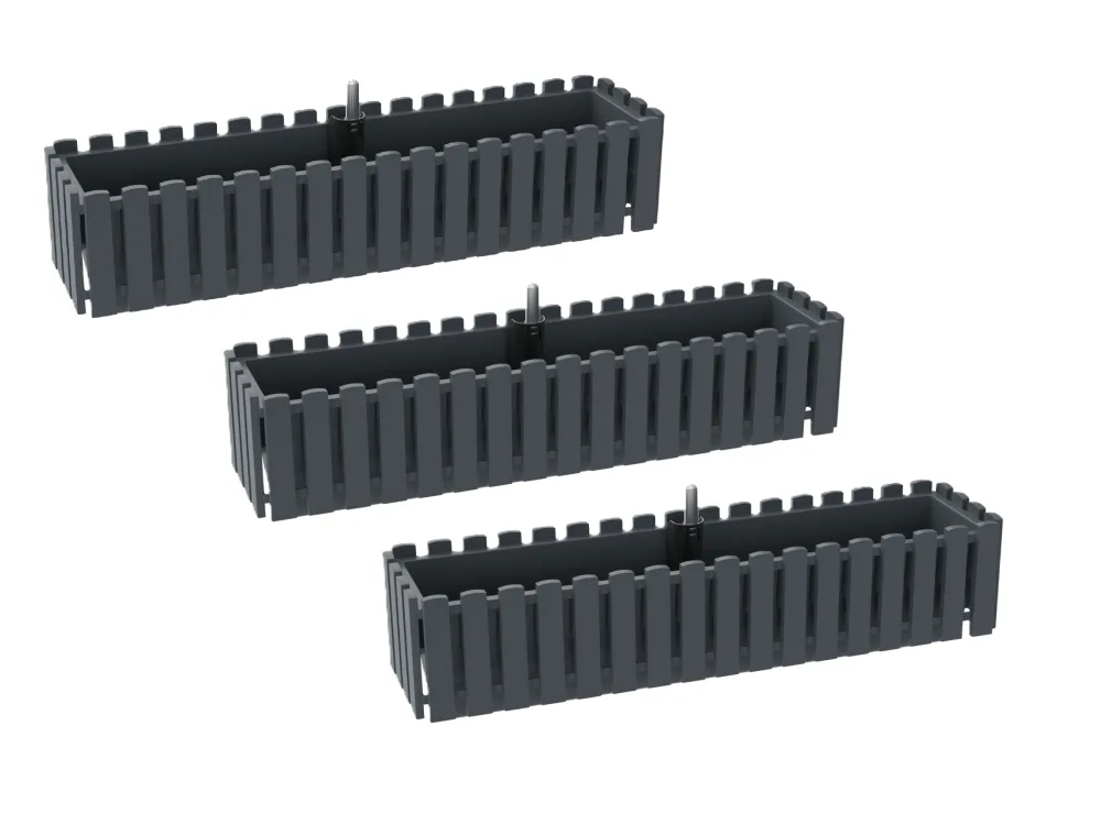 PARKSIDE® Kvetináč, antracitový, 75 cm, 3 kusy