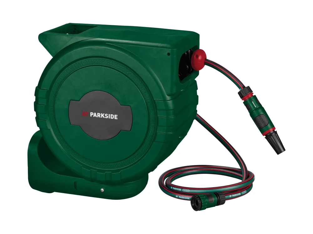 PARKSIDE® Nástenný navíjač hadice, 25 m (zelená)