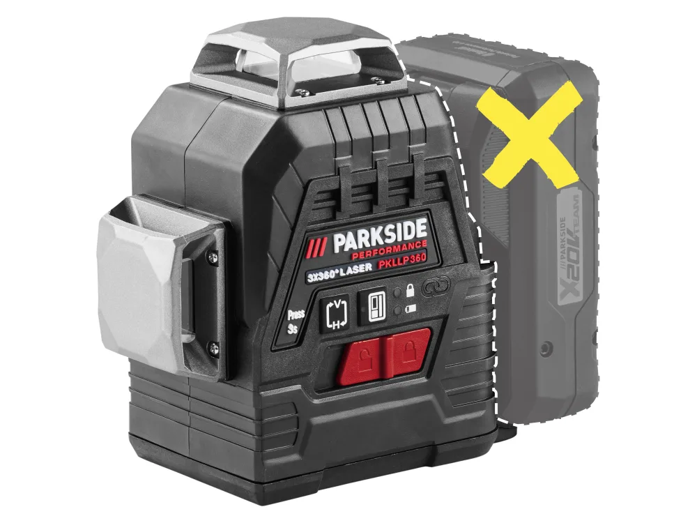 PARKSIDE® Niveau laser en croix sans fil, vert, 30 m + Batterie + Chargeur, 20 V
