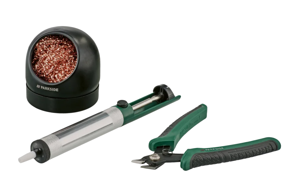 PARKSIDE® Seitenschneider Set (3-teilig)/ Lötmatte, Lötkolbenhalter Set (2-teilig)/ Löthilfe mit Beleuchtung