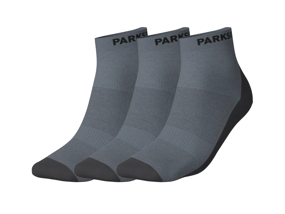 PARKSIDE® Pánske krátke pracovné ponožky, 3 páry (sivá, 43-46)