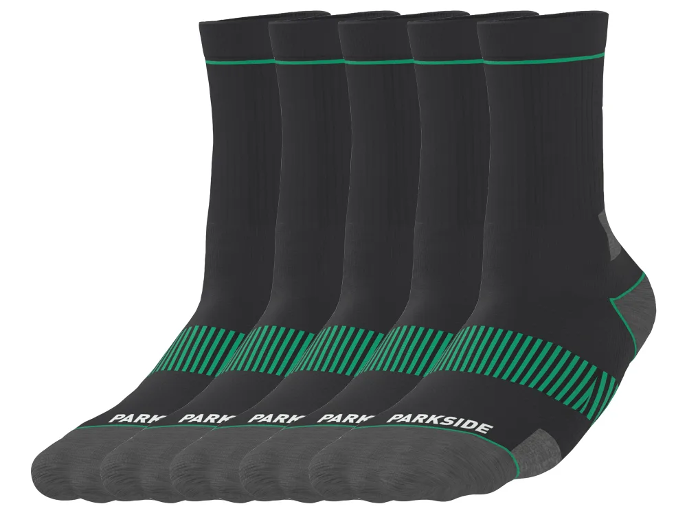 PARKSIDE® Pánske pracovné ponožky, 5 párov (čierna, 43/46)