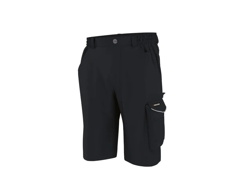 PARKSIDE® Pánske strečové pracovné bermudy (čierna, 48)