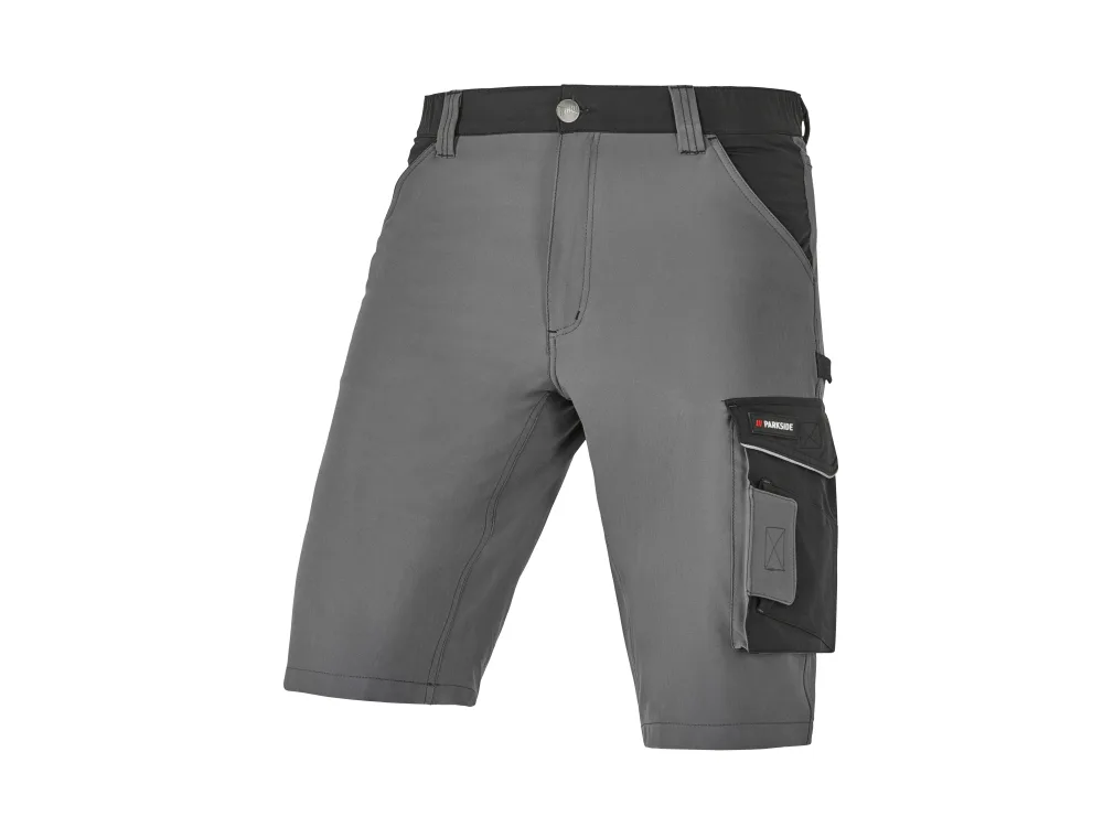 PARKSIDE® Pánske strečové pracovné bermudy (sivá/čierna, 46)