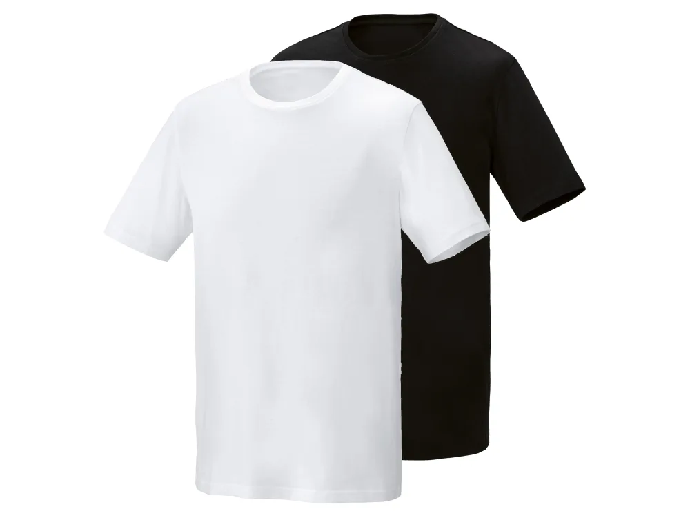 PARKSIDE® Pánske tričká, 2 kusy (čierna/biela, S (44/46))