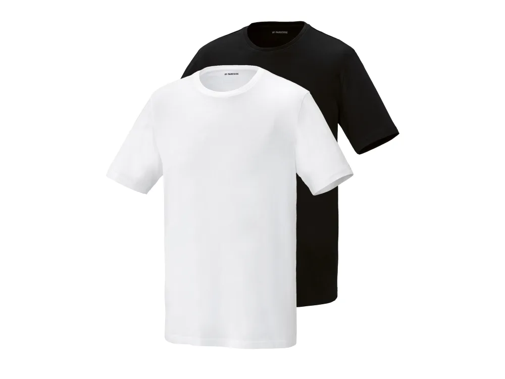 PARKSIDE® Pánske tričko, 2 kusy (čierna/biela, M (48/50))