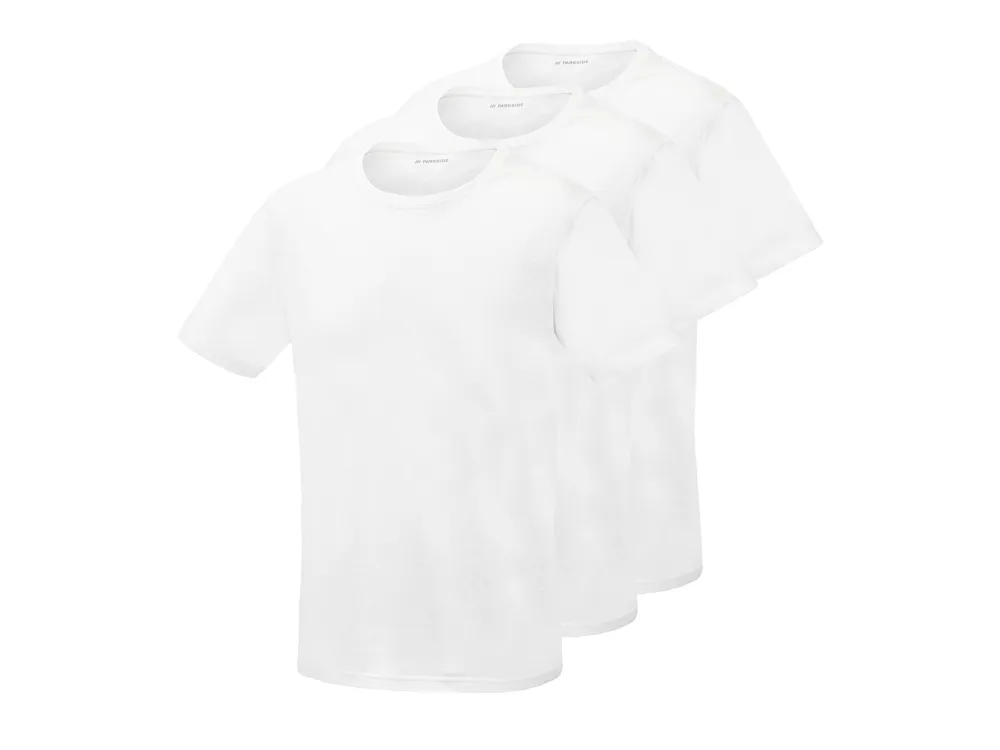 PARKSIDE® Pánske tričko, 3 kusy (biela, S (44/46))