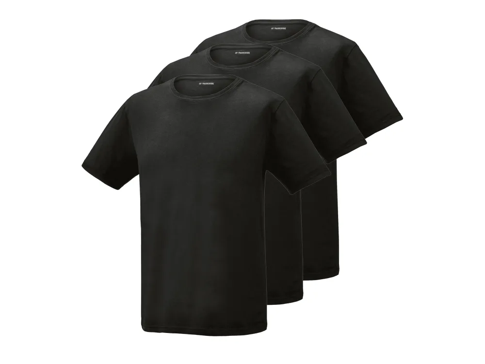 PARKSIDE® Pánske tričko, 3 kusy (čierna, S (44/46))
