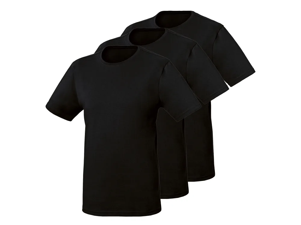 Parkside® Pánské triko, 3 kusy (černá, M (48/50))