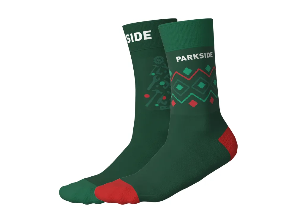 PARKSIDE® Pánske vianočné ponožky, 2 páry (zelená, 39/42)