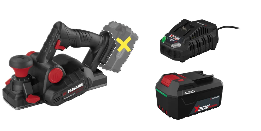 PARKSIDE PERFORMANCE® Aku hoblík PPHA 20-Li C3 + Rýchlonabíjačka akumulátora 20 V/4,5 A PLG 20 C3 + Akumulátor 20 V/4 Ah PAP 204 A1