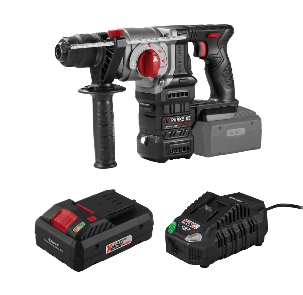 PARKSIDE PERFORMANCE® Aku kombinované kladivo PKHAP 2034-Li B1 + Smart akumulátor 20 V/4 Ah + Rýchlonabíjačka akumulátora 20 V/4,5 A