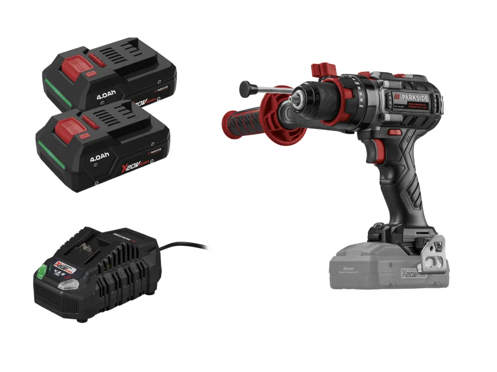 Parkside Performance® Aku příklepová vrtačka Psbsap 20 Li-D4, 2x Smart 4 Ah