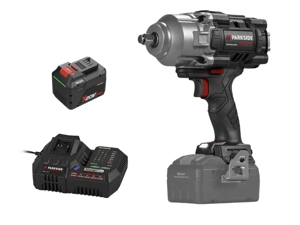 Parkside Performance® Aku rázový utahovák 1/2″ Passp 20-Li C4, Smart 12 Ah