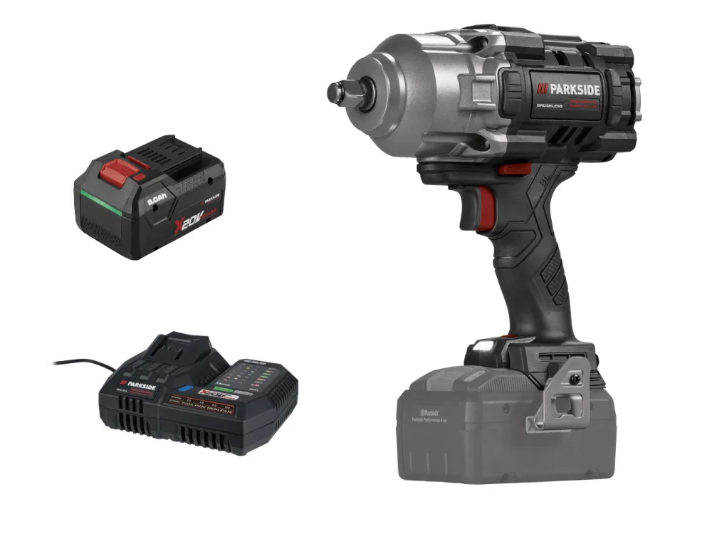 Parkside Performance® Aku rázový utahovák 1/2″ Passp 20-Li C4, Smart 8 Ah