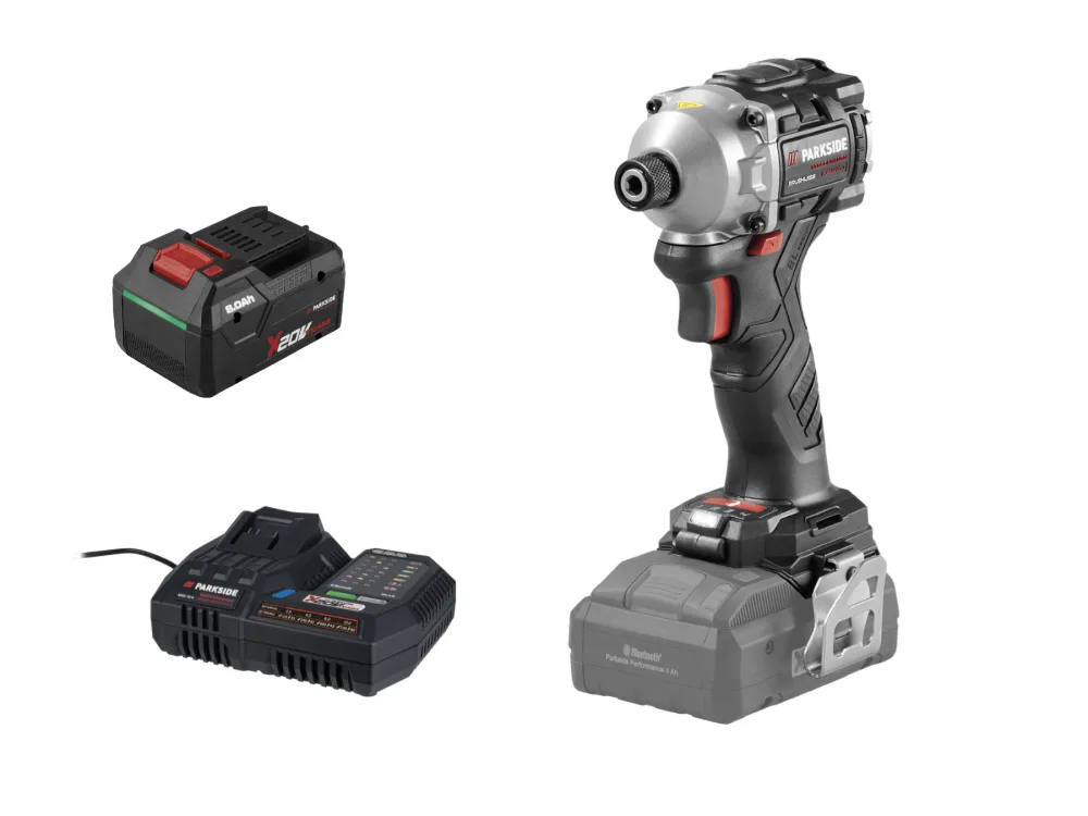 Parkside Performance® Aku rázový utahovák 1/4″ Pdssap 20-Li D3, Smart 8 Ah