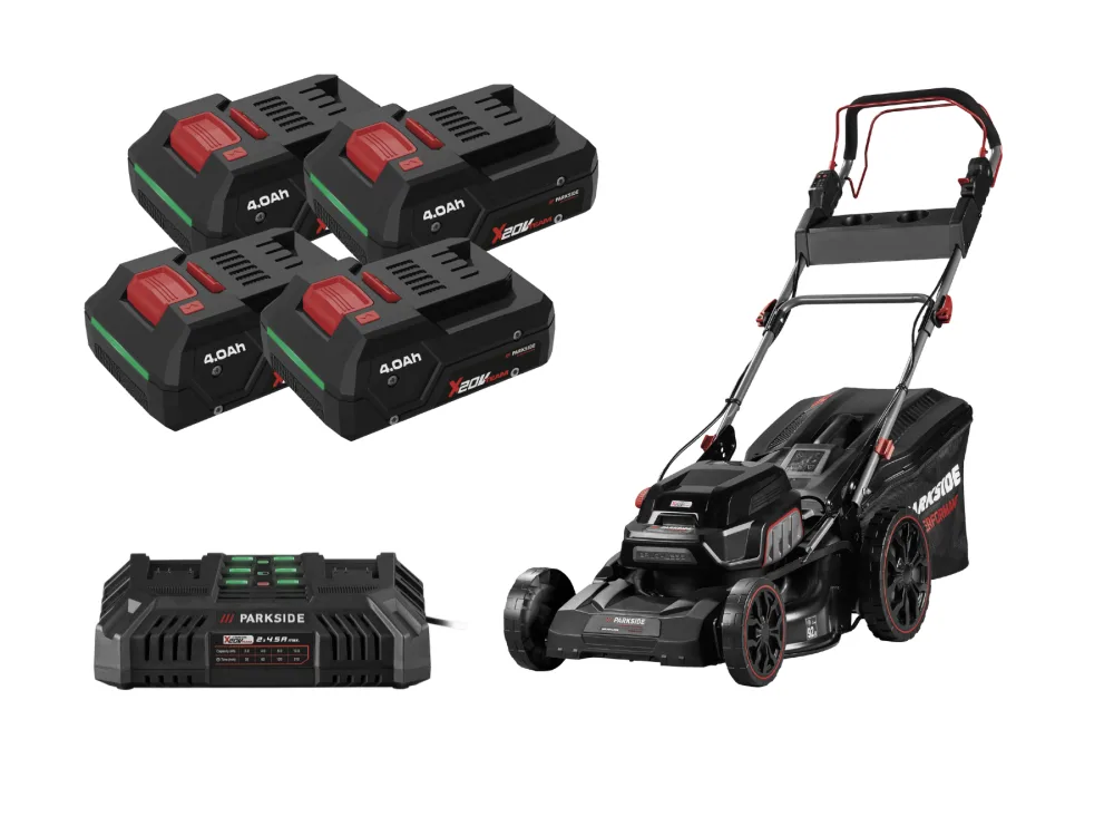 Parkside Performance® Aku sekačka na trávu Pprma 40-Li C3, 4x Smart 4 Ah