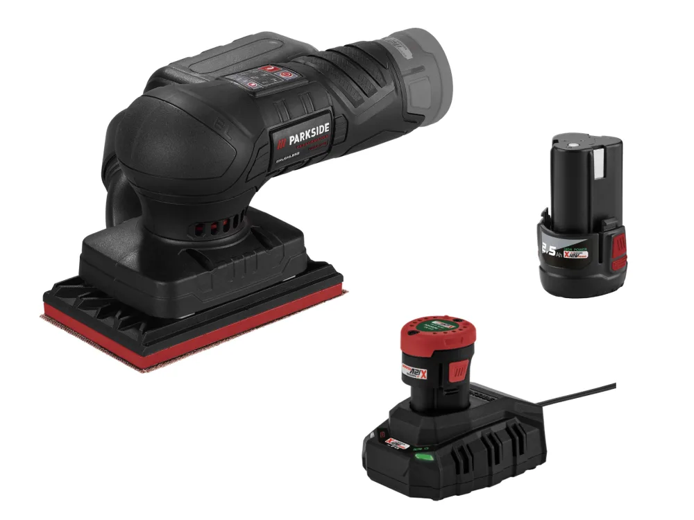 Parkside Performance® Aku vibrační bruska Passp 12-Li A1, 2 Ah a 2,5 Ah