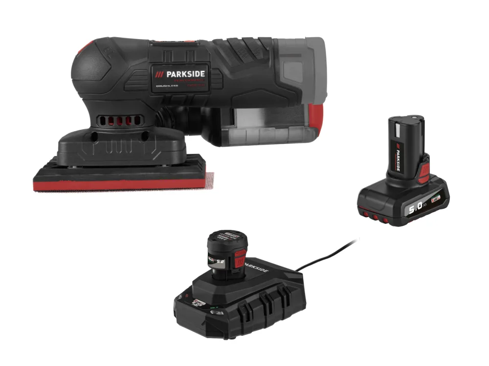 Parkside Performance® Aku vibrační bruska Passp 12-Li A2, 2,5 Ah a 5 Ah