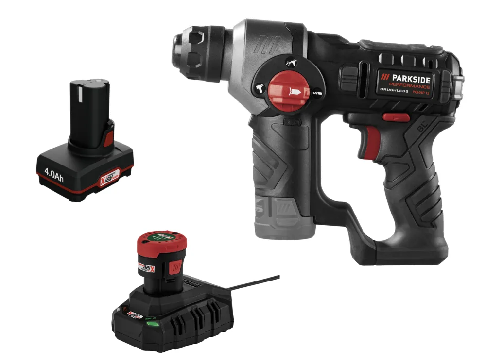Parkside Performance® Aku vrtací kladivo Pbhap 12 A1, 2 Ah a 4 Ah