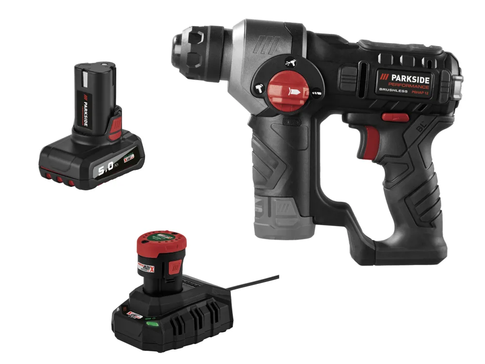 Parkside Performance® Aku vrtací kladivo Pbhap 12 A1, 2 Ah a 5 Ah