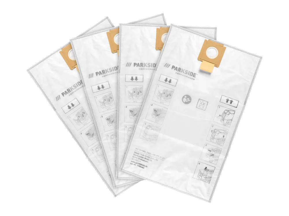 PARKSIDE PERFORMANCE® Sac filtrant en intissé »PPVFT 30 A1«, 4 pièces.