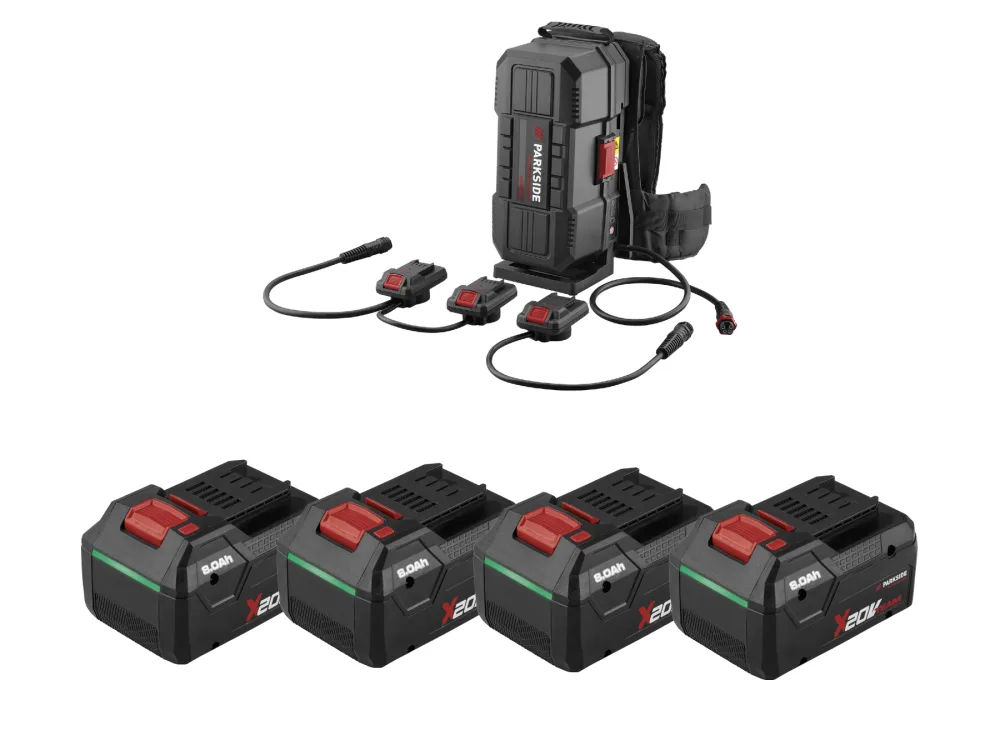 Parkside Performance® Nabíjecí batoh na akumulátory Ppra 20 A1, 4x Smart 8 Ah