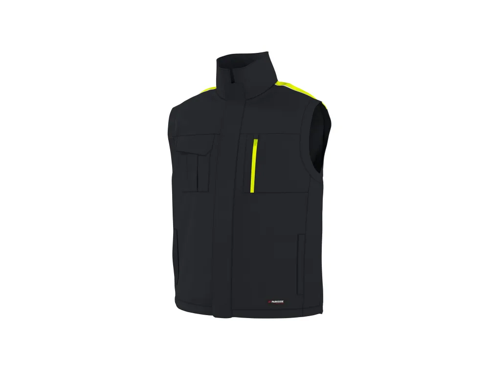PARKSIDE PERFORMANCE® Pánska pracovná vesta (čierna/žltá, M (48/50))