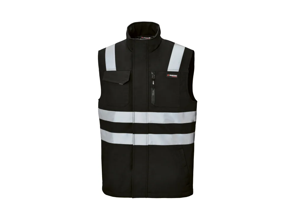 PARKSIDE PERFORMANCE® Pánska reflexná softšelová vesta (čierna, M (48/50))