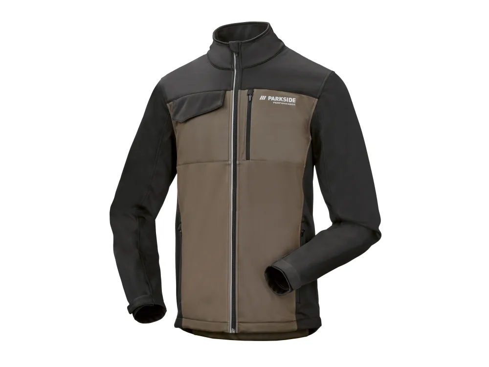 PARKSIDE PERFORMANCE® Pánska softšelová pracovná bunda (hnedá, S (44/46))