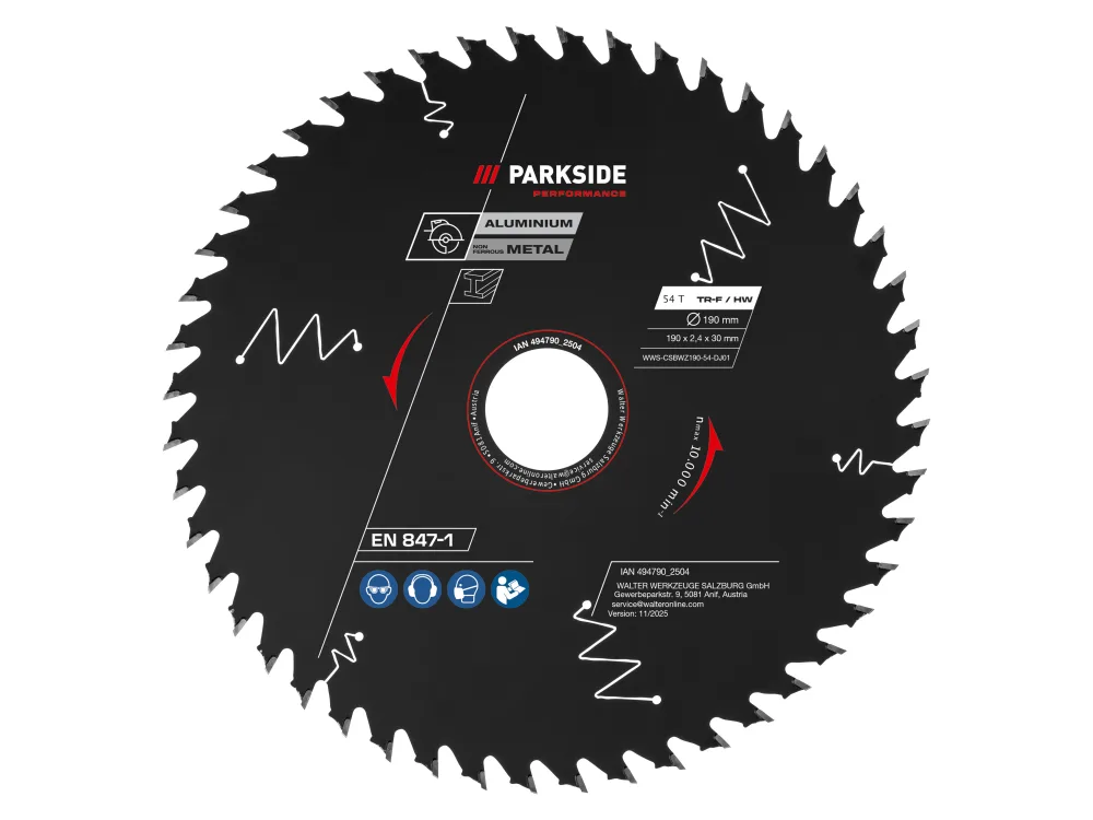 PARKSIDE PERFORMANCE® Pílový kotúč, 190 mm (univerzálny, 54 zubov)