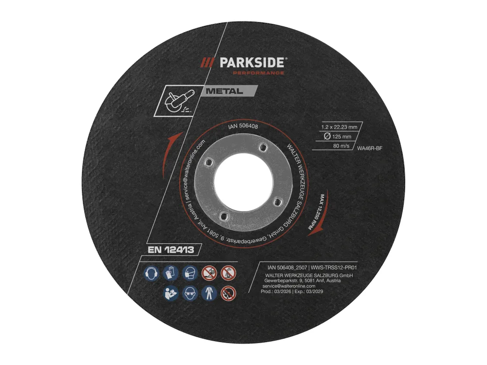 PARKSIDE PERFORMANCE® Rezné kotúče/Hrubovacie kotúče/Diamantový rezný kotúč, 125 mm (rezný kotúč, 12 kusov)