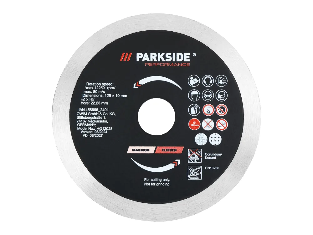 PARKSIDE PERFORMANCE® Rezné/Brúsne kotúče (diamantový rezný kotúč s plným okrajom)