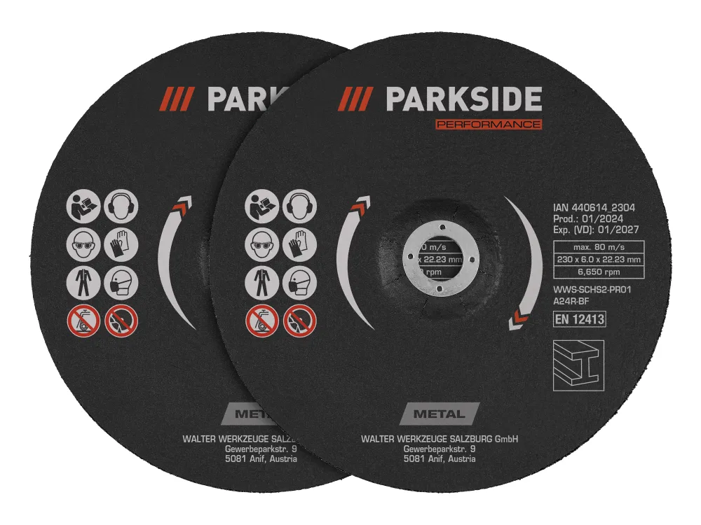 PARKSIDE PERFORMANCE® Rezný/Hrubovací kotúč, Ø 230 mm (hrubovacie kotúče, 2 kusy)