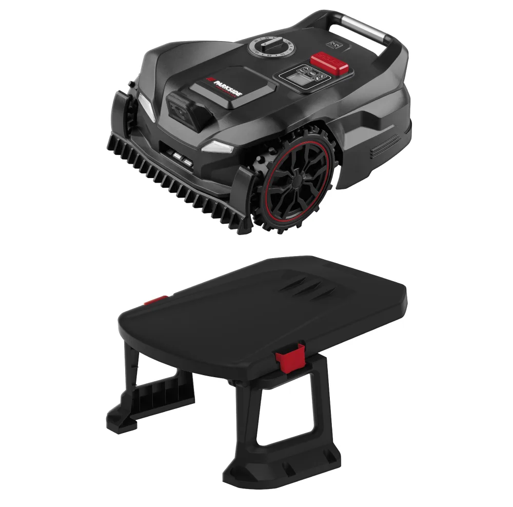 PARKSIDE PERFORMANCE® Robotická kosačka 20 V PPAMR 1250 A1 Smart & Free + Garáž pre robotickú kosačku PUMRG A1