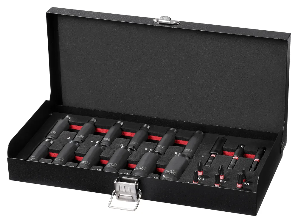 PARKSIDE PERFORMANCE® Súprava príklepových nástrčných kľúčov a bitov, 21-dielna