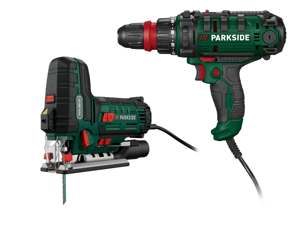 PARKSIDE®  Priamočiara kyvadlová píla PSTK 800 D3 + 2-stupňová elektrická vŕtačka PNS 300 B3