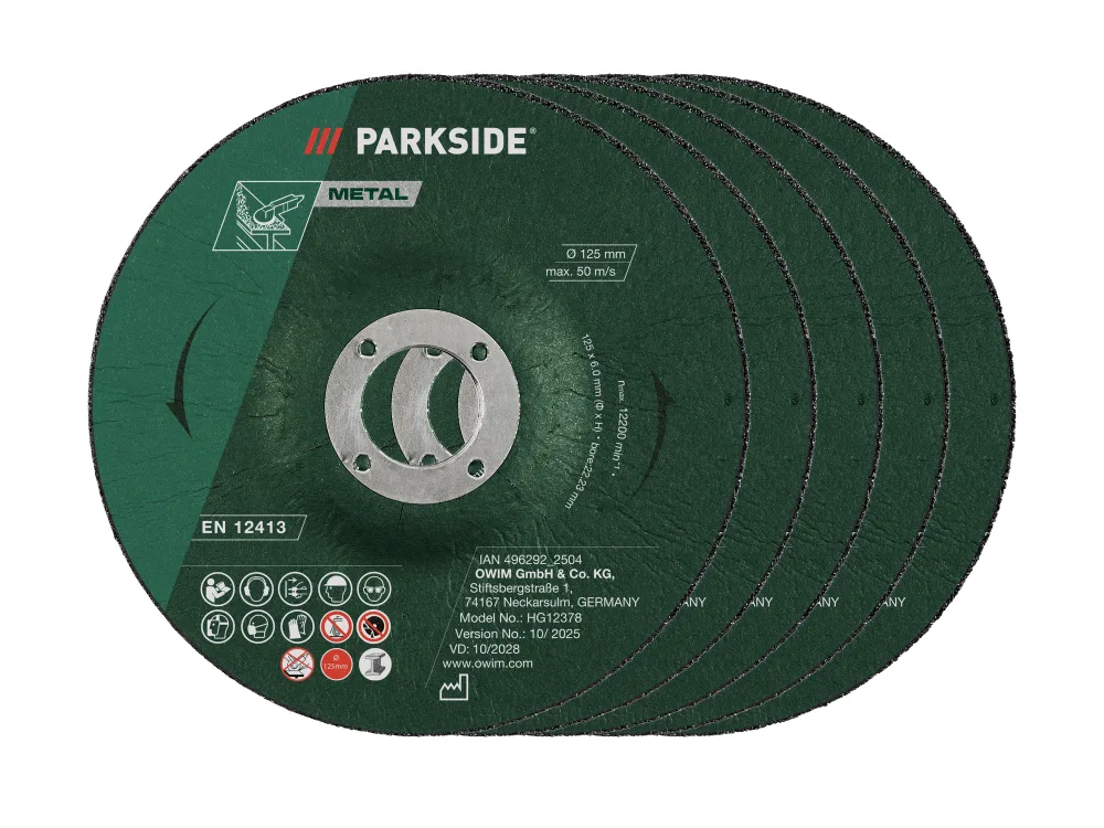 PARKSIDE® Príslušenstvo k uhlovej brúske, 125 mm (súprava hrubovacích kotúčov, 5-dielna)