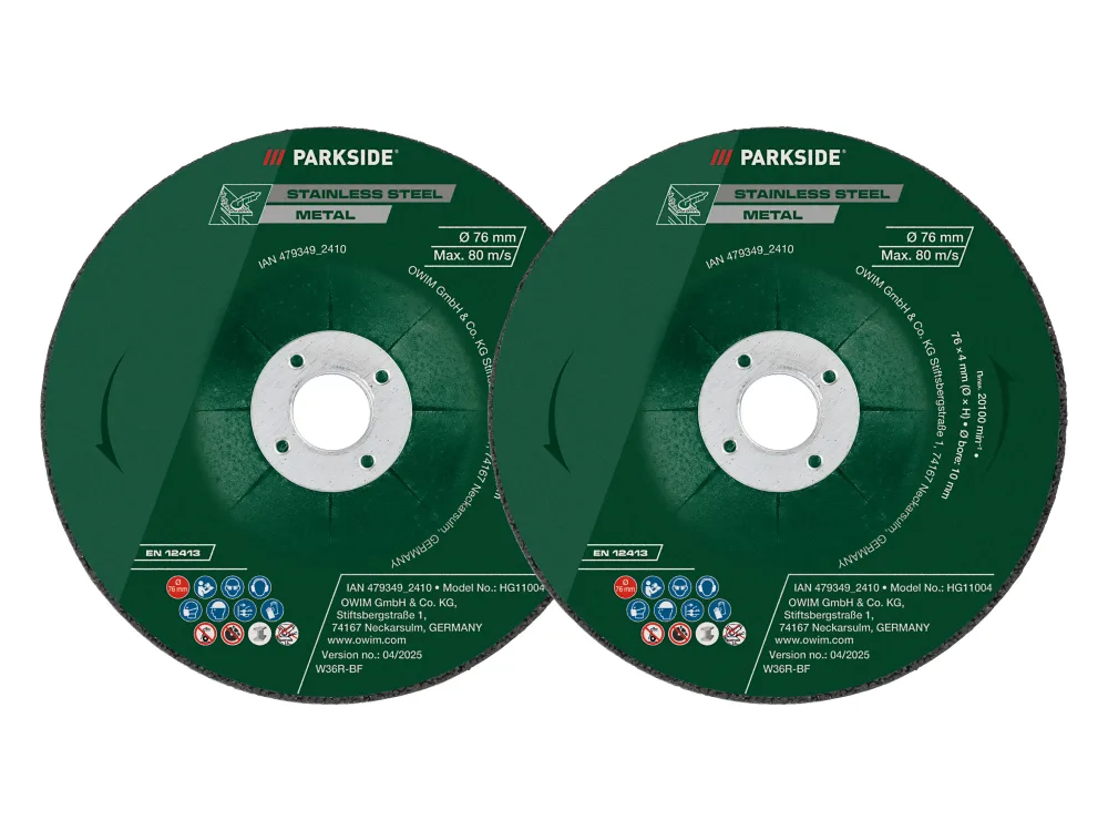 PARKSIDE® Príslušenstvo k uhlovej brúske (hrubovacie kotúče na kov, 2 kusy)