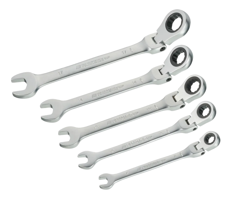 PARKSIDE® Ratschen-Ringschlüssel Satz (Ratsche und Gelenk 5tlg.)