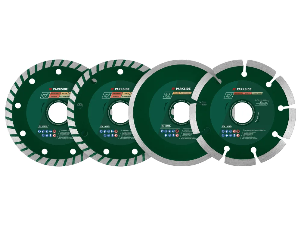 PARKSIDE® Rezné kotúče, 115 mm (diamantové rezné kotúče, 4 kusy)