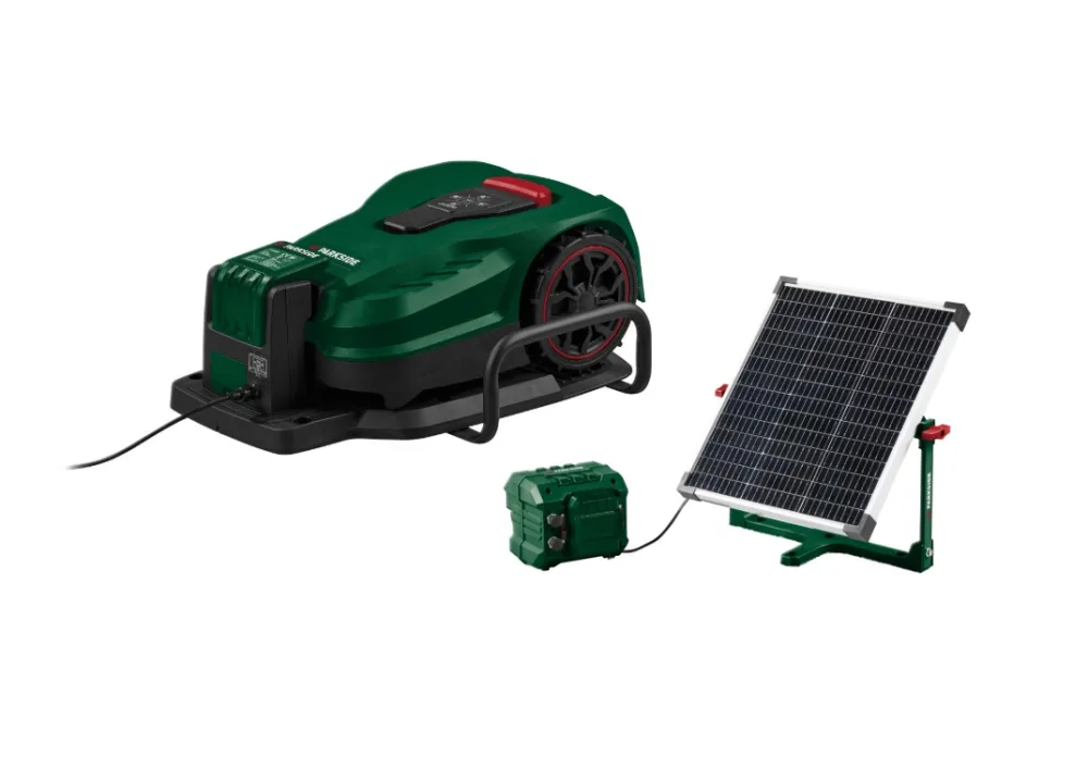 Parkside® Robotická sekačka City Smart Pamrc 250 A1 s akumulátorem, nabíjecí stanicí a aku solární nabíjecí stanicí Paslm 25 A1