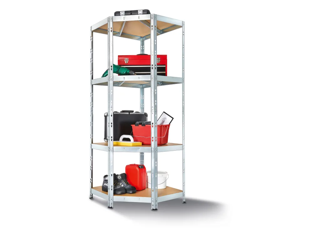 PARKSIDE® Rohový regál so 4 policami Rivet, 180 x 70 x 70 x 40 cm