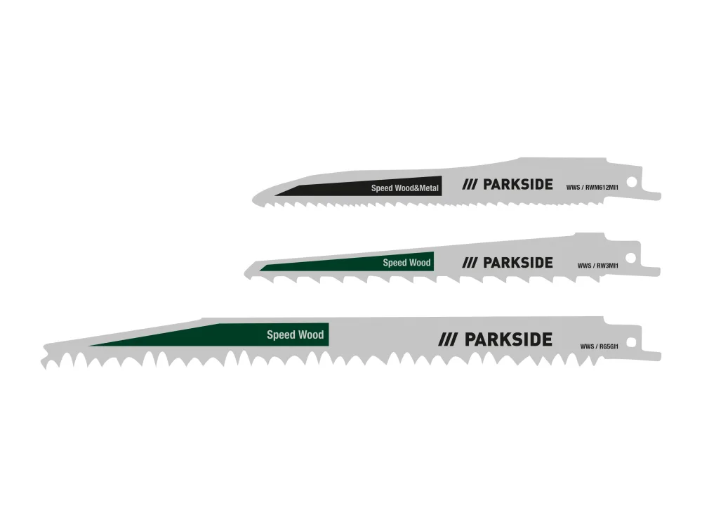 PARKSIDE® Súprava pílových listov pre chvostovú pílu PFSZ 3 B1, 3-dielna (zelený rez)