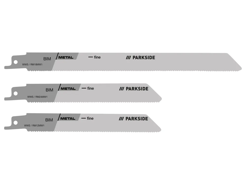 PARKSIDE® Súprava pílových listov pre chvostovú pílu PFSZ 4 B1 (kov, 3-dielna súprava)