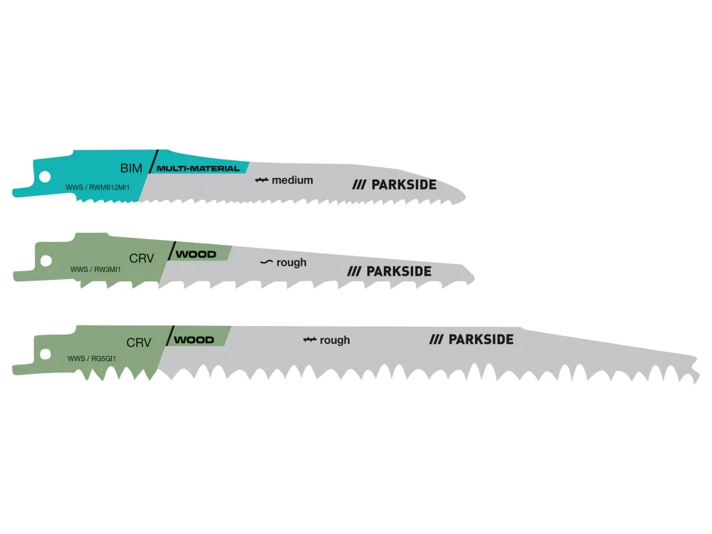 PARKSIDE® Súprava pílových listov pre chvostovú pílu PFSZ 4 B1 (zelené drevo, 3-dielna súprava)